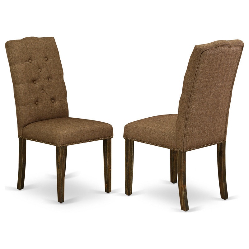 Elsa Parson Chair With Black Leg And Blue Color Fabric Color Set of 2 – Transitional – Dining Chairs – by Kolibri Decor