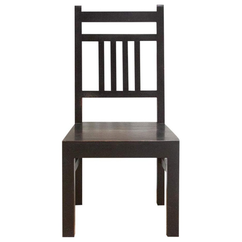Consigned, Large Vintage Ebonized Hardwood Chair – Transitional – Dining Chairs – by De-cor