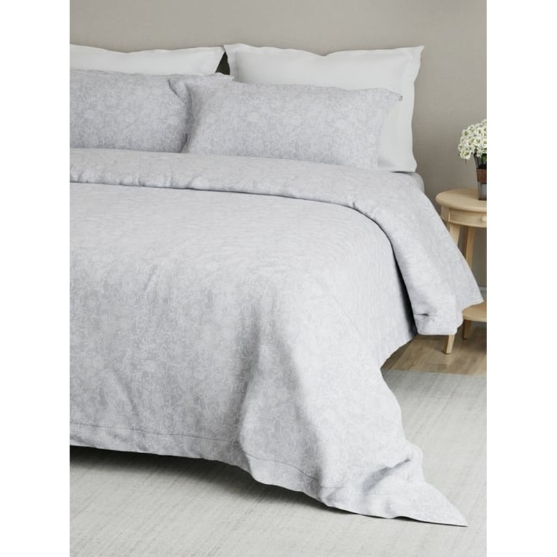 Boutique Living Cottage Garden Grey Cotton Floral Print 300 TC King Bedsheet with 2 Pillow Covers