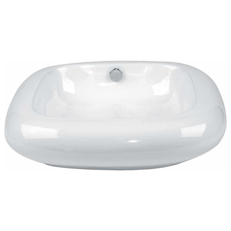 “Capri” Round White Vessel Sink Grade A Vitreous China | – Contemporary – Bathroom Sinks – by Renovators Supply Manufacturing