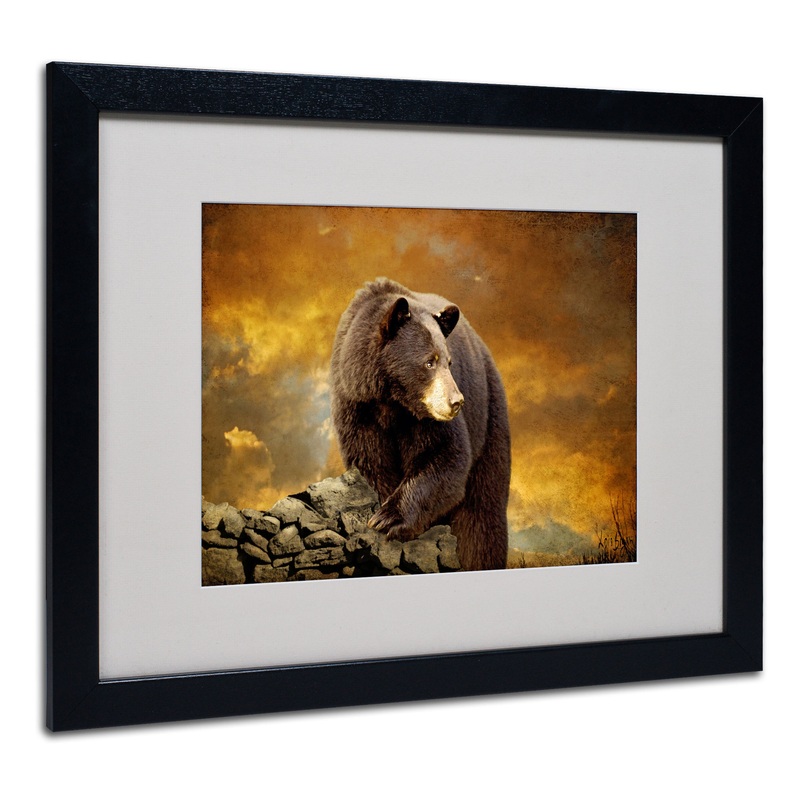 ‘The Bear Went Over the Mountain’ Matted Framed Canvas Art by Lois Bryan, 16″ x 20″ – Rustic – Bathroom Vanity Lighting – by Trademark Global
