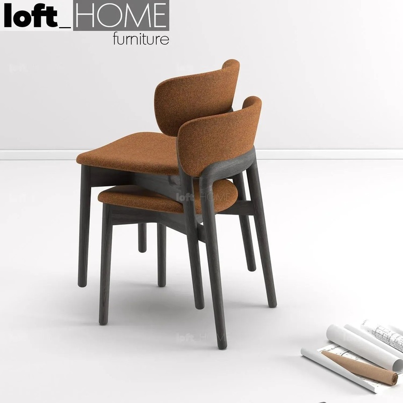 (Fast Delivery) Minimalist Fabric Dining Chair WOOD BLACK