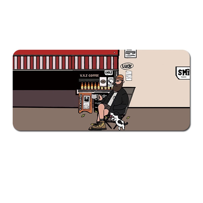 (90x40x0.4cm) Computer Desk Mat – Big Beard Uncle Series, Smooth Gaming Surface – Style 6