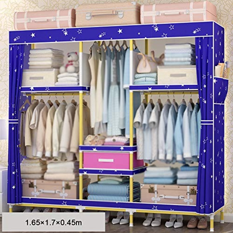 wardrobe Armadio in Legno Massello, Armadio Moderno E Minimalista Assemblato, Armadietto per Affitto, Porta Scorrevole Staccabile