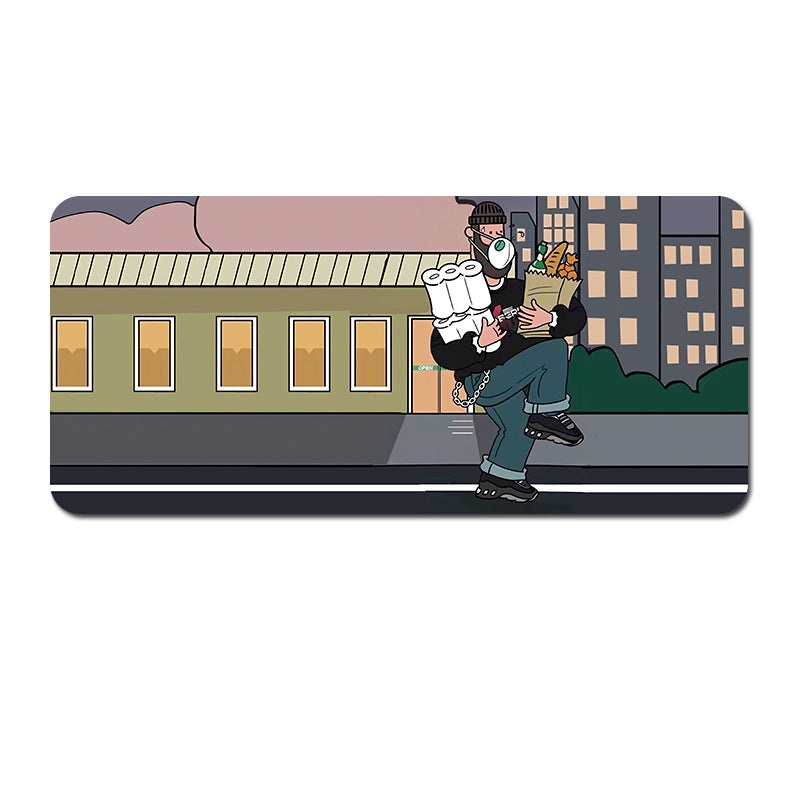 (80x30x0.4cm) Computer Desk Mat – Big Beard Uncle Series, Smooth Gaming Surface – Style 3